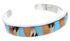 Genuine Sterling Silver Multicolor Inlay Cuff Bracelet BW70389
