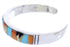 Genuine Sterling Silver Multicolor Inlay Cuff Bracelet BW70389
