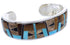 Multicolor Inlay Genuine Sterling Silver Cuff Bracelet Jewelry BW70407
