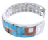 Sterling Silver Jewelry Multicolor Inlay Cuff Bracelet BW70430