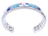 Sterling Silver And Multicolor Inlay Cuff Bracelet BW70435