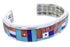 Turquoise And Multicolor Inlay Silver Cuff Bracelet BW70440
