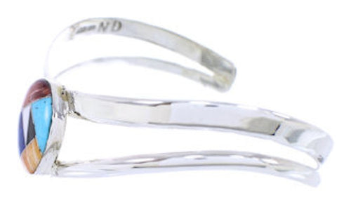 Multicolor Inlay Sterling Silver Cuff Bracelet Jewelry BW70456