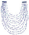 Azurite Bead Jewelry Liquid Silver 10-Strand Necklace BW71425