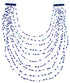 Azurite Bead Jewelry Liquid Silver 10-Strand Necklace BW71425