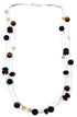 Multicolor Bead Jewelry Liquid Silver 3-Strand Necklace BW71746