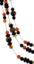 Liquid Silver Jewelry 3-Strand Multicolor Bead Necklace BW71762