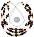 Multicolor And Liquid Silver 3-Strand Necklace Jewelry BW71759