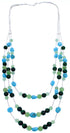 Turquoise Multicolor Liquid Jewelry 3-Strand Bead Necklace BW71771