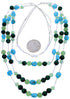 Turquoise Multicolor Liquid Jewelry 3-Strand Bead Necklace BW71771