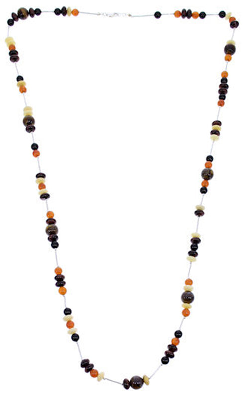 Sterling Liquid Silver Jewlery Multicolor Bead Necklace PS71091