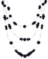 Liquid Sterling Silver 3-Strand Onyx Bead Necklace PS71042