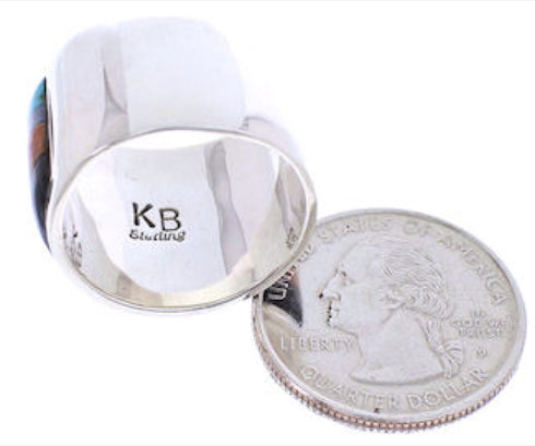 Multicolor Native American Mesa Design Ring Size 8-3/4 YS71198