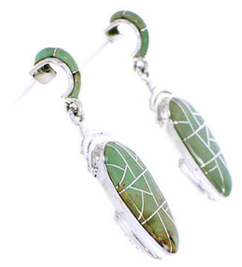 Turquoise Inlay Jewelry Post Dangle Earrings YS70535