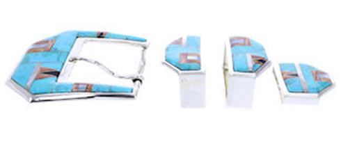 Southwestern Multicolor Silver Turquoise Ranger Belt Buckle AW70618