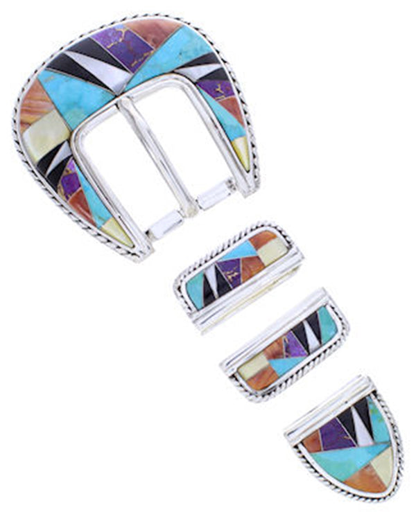 Turquoise Sterling Silver Multicolor Ranger Belt Buckle AW70594