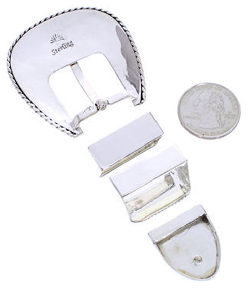 Sterling Silver Turquoise Multicolor Ranger Belt Buckle AW70604