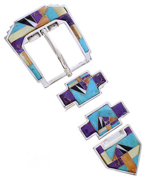 Southwest Multicolor Turquoise Silver Ranger Belt Buckle AW70592