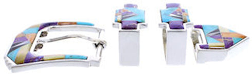 Southwest Multicolor Turquoise Silver Ranger Belt Buckle AW70592