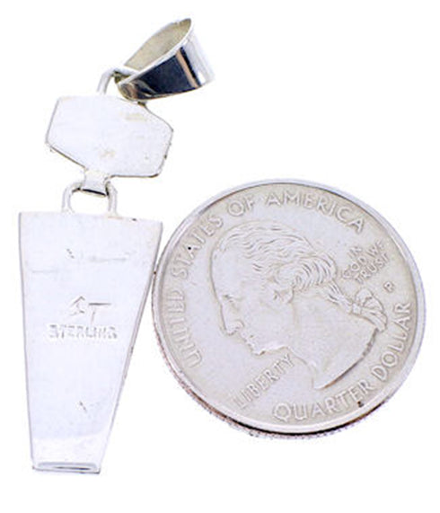 Southwest Sterling Silver Multicolor Inlay Slide Pendant BW70961