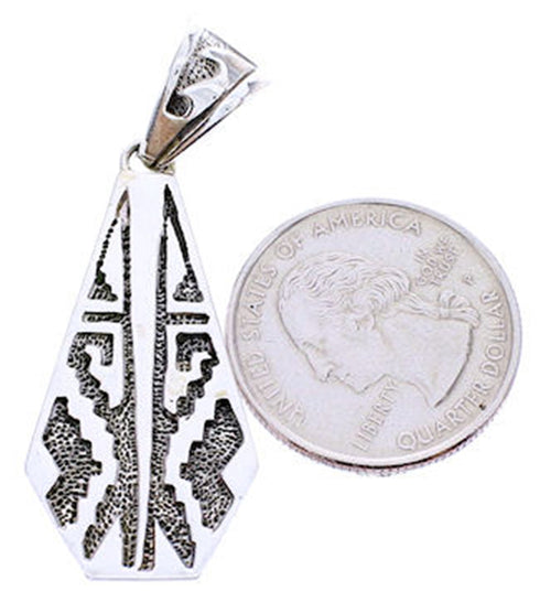 Southwest Turquoise Inlay Silver Reversible Pendant BW70970