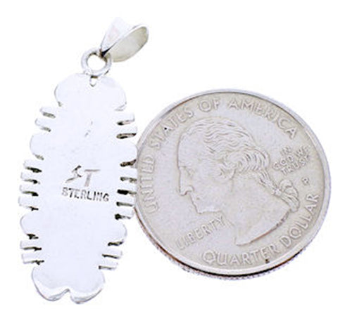 Southwestern Silver Turquoise Inlay Pendant BW70999