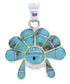 Turquoise Jet Chief Headdress Slide Pendant YS70809