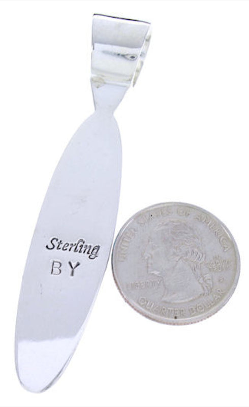 Southwest Sterling Silver Turquoise Multicolor Inlay Pendant AW70774