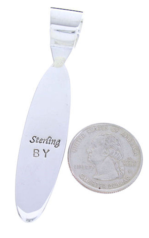 Sterling Silver Jewelry Turquoise Multicolor Inlay Pendant AW70769