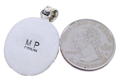 Sterling Silver Southwest Multicolor Inlay Pendant AW70696