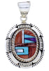 Genuine Silver Southwest Multicolor Inlay Pendant Jewelry AW70701