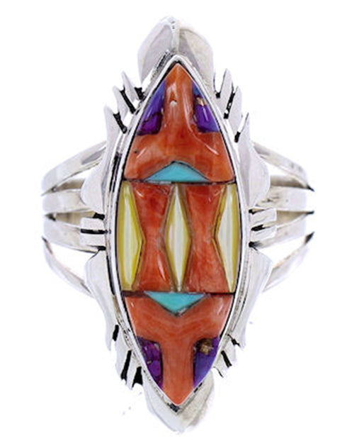 Southwestern Multicolor Oyster Shell Ring Size 8-1/2 Jewelry AW70799