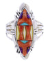 Southwestern Multicolor Oyster Shell Ring Size 8-1/2 Jewelry AW70799