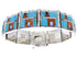 Turquoise Multicolor Inlay Sterling Silver Link Bracelet BW71194