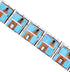 Turquoise Multicolor Inlay Sterling Silver Link Bracelet BW71194