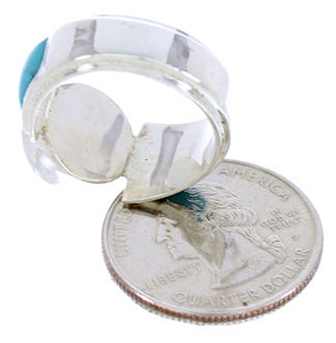 Silver And Turquoise Jewelry Ring Size 5-3/4 BW71141