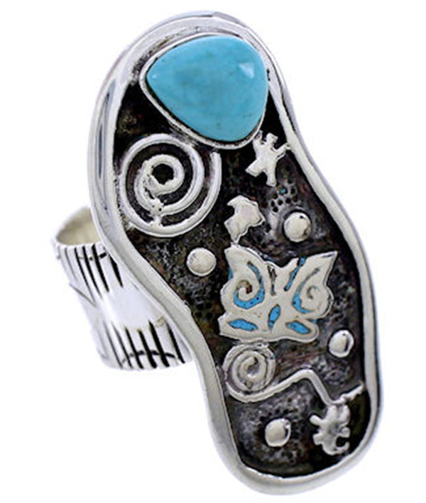 Turquoise Butterfly Sterling Silver Ring Size 4-3/4 BW71151