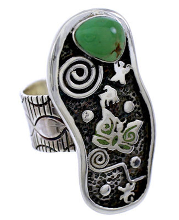 Genuine Sterling Silver Turquoise Butterfly Ring Size 6-3/4 BW71154
