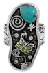 Turquoise Southwest Butterfly Ring Size 8-1/4 BW71157