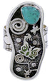Turquoise Butterfly Sterling Silver Ring Size 8-3/4 BW71160