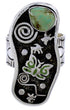 Southwest Jewelry Silver Turquoise Butterfly Ring Size 6-1/4 BW71171