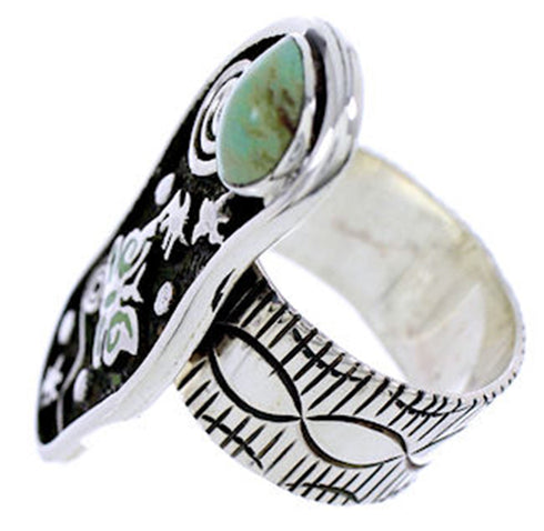 Southwestern Butterfly Turquoise And Silver Ring Size 6-3/4 BW71174