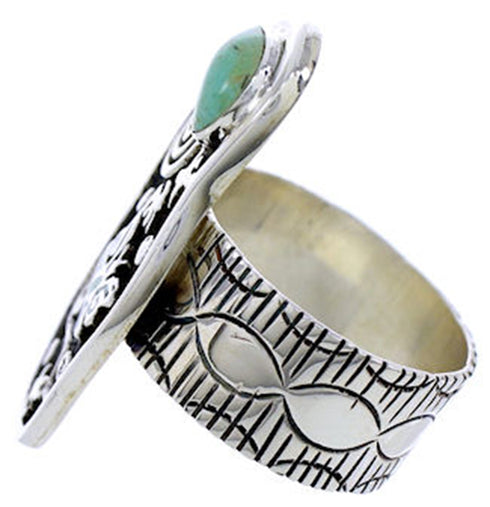 Genuine Sterling Silver Turquoise Butterfly Ring Size 5-1/4 BW71187