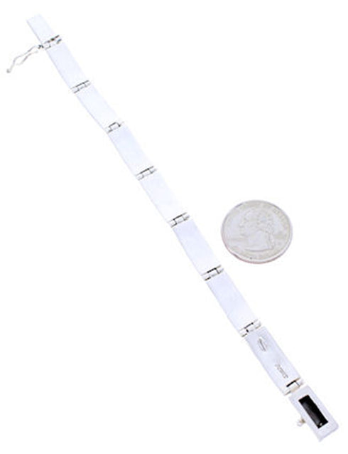 Multicolor Sterling Silver Southwest Jewelry Link Bracelet BW71368
