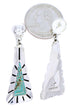 Genuine Sterling Silver Turquoise Post Dangle Earrings AW71218