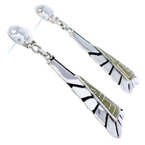 Sterling Silver Turquoise Inlay Post Dangle Earrings AW71225
