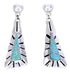 Turquoise Southwestern Jewelry Silver Post Dangle Earrings AW71231