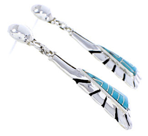 Southwestern Jewelry Turquoise And Silver Post Dangle Earrings AW71232