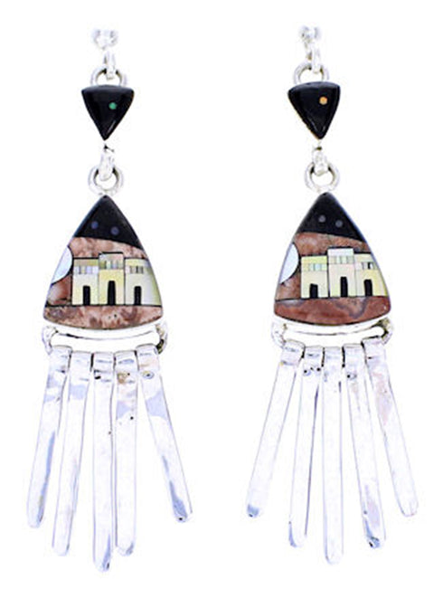 Multicolor Native American Pueblo Or Village Design Earrings YS71378