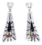 Multicolor Silver Native American Village Design Earrings YS71386